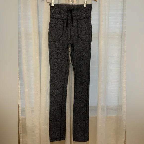 Lululemon Skinny Will Pant Full-On Luon Giant Herringbone Heathered Black Size 4 - Picture 4 of 11